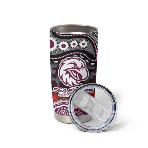 ANZAC Day Manly Warringah Sea Eagles Tumbler Cup Military Memorial Aboriginal Indigenous Art