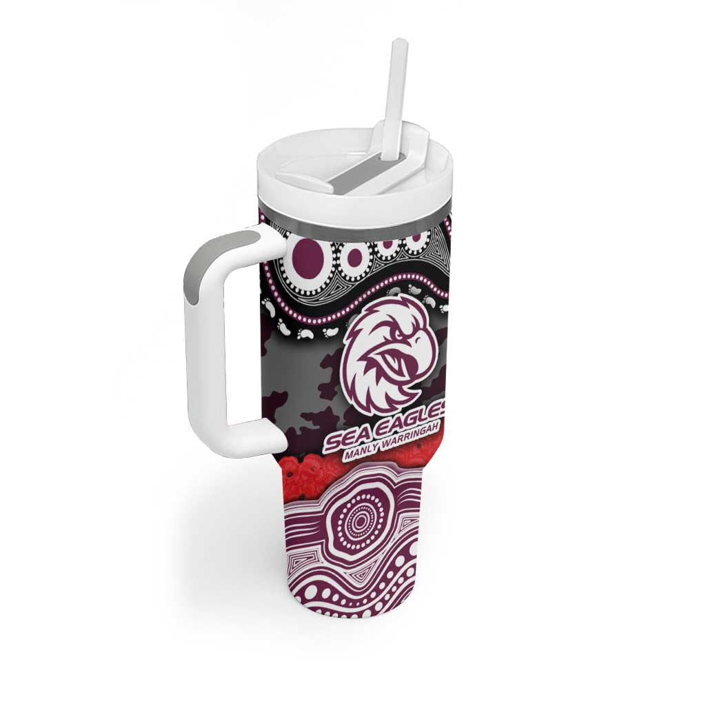 ANZAC Day Manly Warringah Sea Eagles Tumbler With Handle Military Memorial Aboriginal Indigenous Art