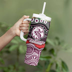 ANZAC Day Manly Warringah Sea Eagles Tumbler With Handle Military Memorial Aboriginal Indigenous Art