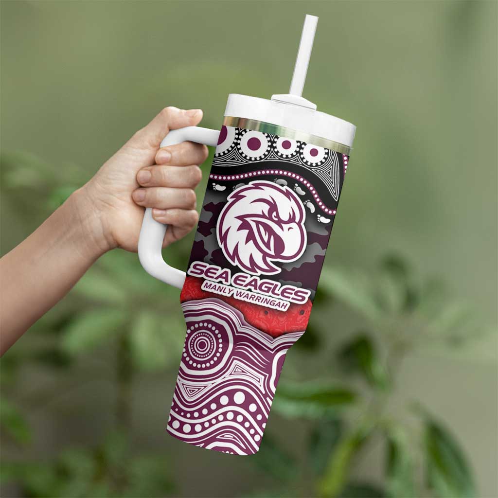 ANZAC Day Manly Warringah Sea Eagles Tumbler With Handle Military Memorial Aboriginal Indigenous Art