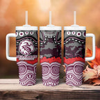 ANZAC Day Manly Warringah Sea Eagles Tumbler With Handle Military Memorial Aboriginal Indigenous Art