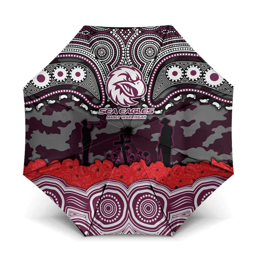 ANZAC Day Manly Warringah Sea Eagles Umbrella Military Memorial Aboriginal Indigenous Art
