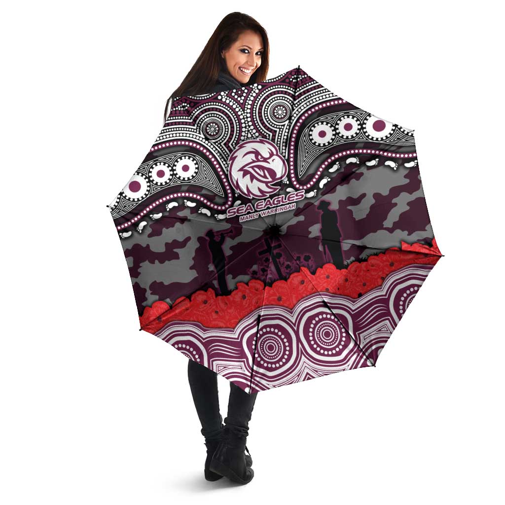 ANZAC Day Manly Warringah Sea Eagles Umbrella Military Memorial Aboriginal Indigenous Art