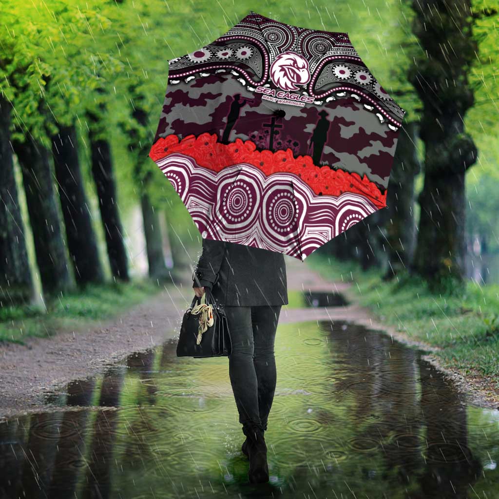 ANZAC Day Manly Warringah Sea Eagles Umbrella Military Memorial Aboriginal Indigenous Art