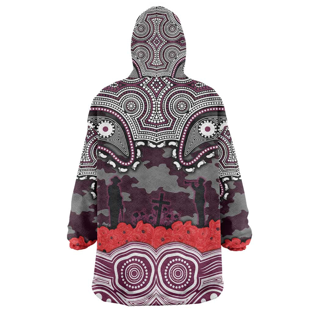 ANZAC Day Manly Warringah Sea Eagles Wearable Blanket Hoodie Military Memorial Aboriginal Indigenous Art