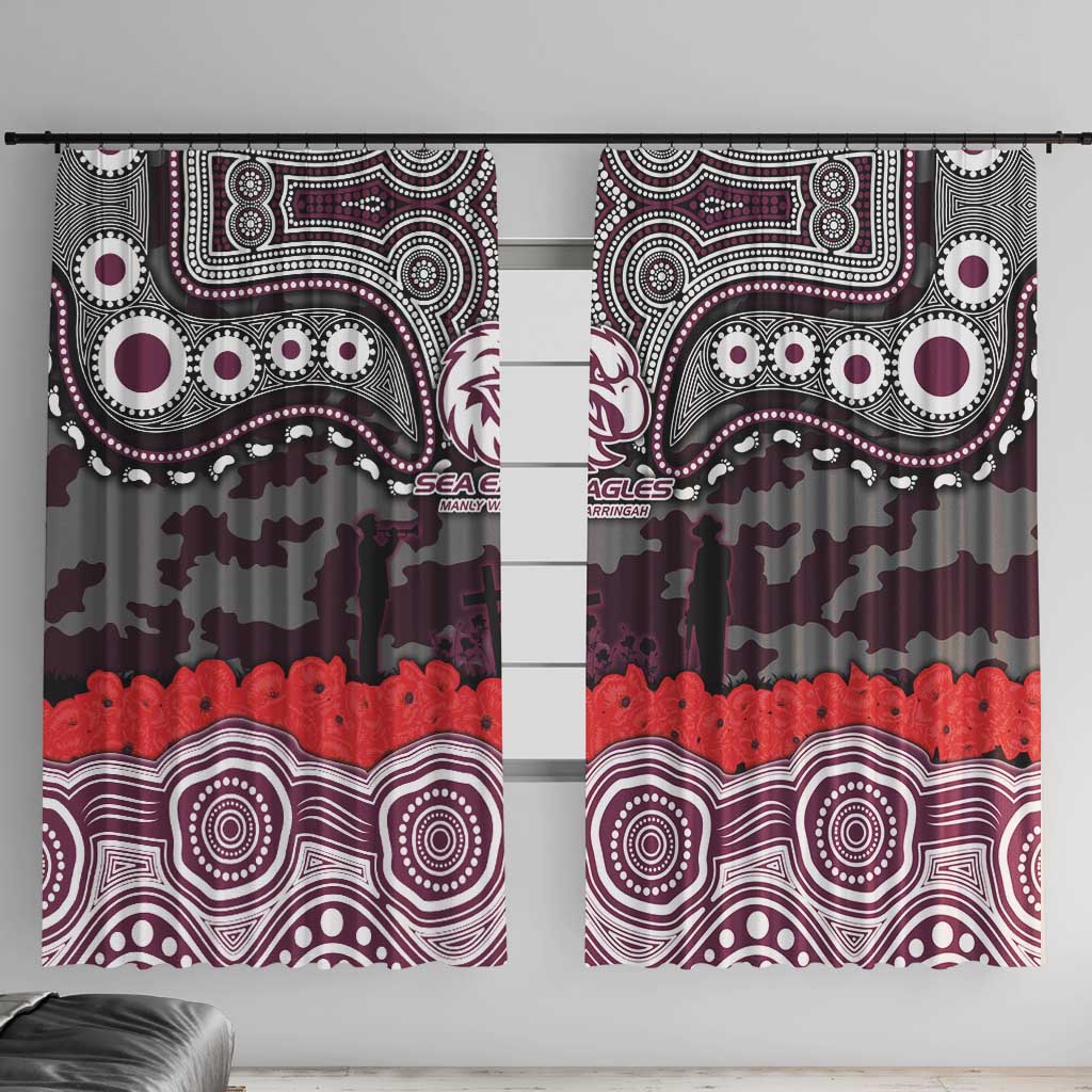 ANZAC Day Manly Warringah Sea Eagles Window Curtain Military Memorial Aboriginal Indigenous Art