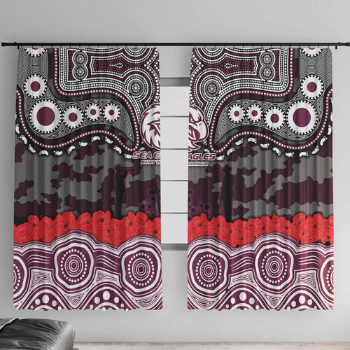 ANZAC Day Manly Warringah Sea Eagles Window Curtain Military Memorial Aboriginal Indigenous Art