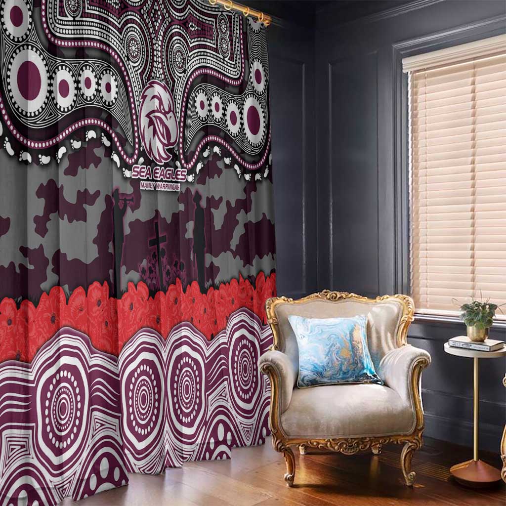 ANZAC Day Manly Warringah Sea Eagles Window Curtain Military Memorial Aboriginal Indigenous Art