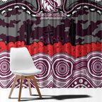 ANZAC Day Manly Warringah Sea Eagles Window Curtain Military Memorial Aboriginal Indigenous Art