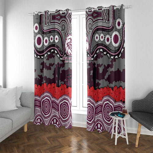ANZAC Day Manly Warringah Sea Eagles Window Curtain Military Memorial Aboriginal Indigenous Art
