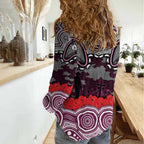 ANZAC Day Manly Warringah Sea Eagles Women Casual Shirt Military Memorial Aboriginal Indigenous Art