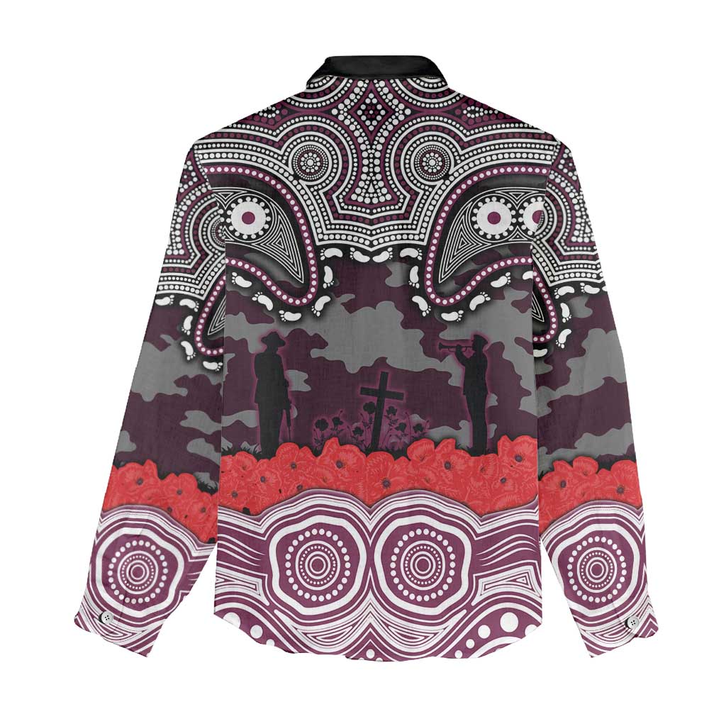 ANZAC Day Manly Warringah Sea Eagles Women Casual Shirt Military Memorial Aboriginal Indigenous Art
