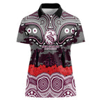ANZAC Day Manly Warringah Sea Eagles Women Polo Shirt Military Memorial Aboriginal Indigenous Art