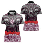 ANZAC Day Manly Warringah Sea Eagles Women Polo Shirt Military Memorial Aboriginal Indigenous Art