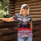 ANZAC Day Manly Warringah Sea Eagles Women Polo Shirt Military Memorial Aboriginal Indigenous Art