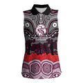 ANZAC Day Manly Warringah Sea Eagles Women Sleeveless Polo Shirt Military Memorial Aboriginal Indigenous Art