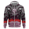 ANZAC Day Manly Warringah Sea Eagles Zip Hoodie Military Memorial Aboriginal Indigenous Art