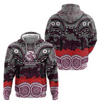 ANZAC Day Manly Warringah Sea Eagles Zip Hoodie Military Memorial Aboriginal Indigenous Art