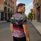 ANZAC Day Manly Warringah Sea Eagles Zipper Polo Shirt Military Memorial Aboriginal Indigenous Art