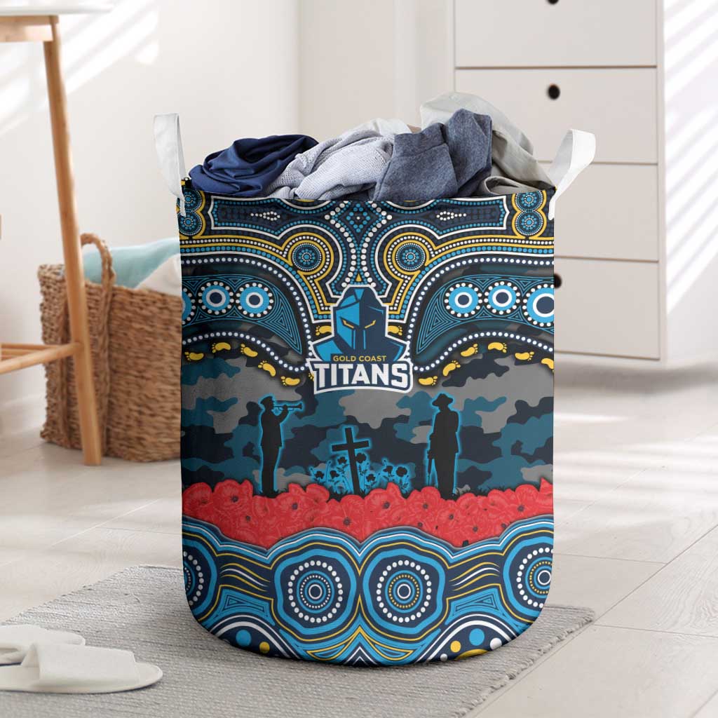 ANZAC Day Gold Coast Titans Laundry Basket Military Memorial Aboriginal Indigenous Art