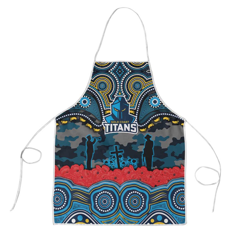 ANZAC Day Gold Coast Titans Apron Military Memorial Aboriginal Indigenous Art
