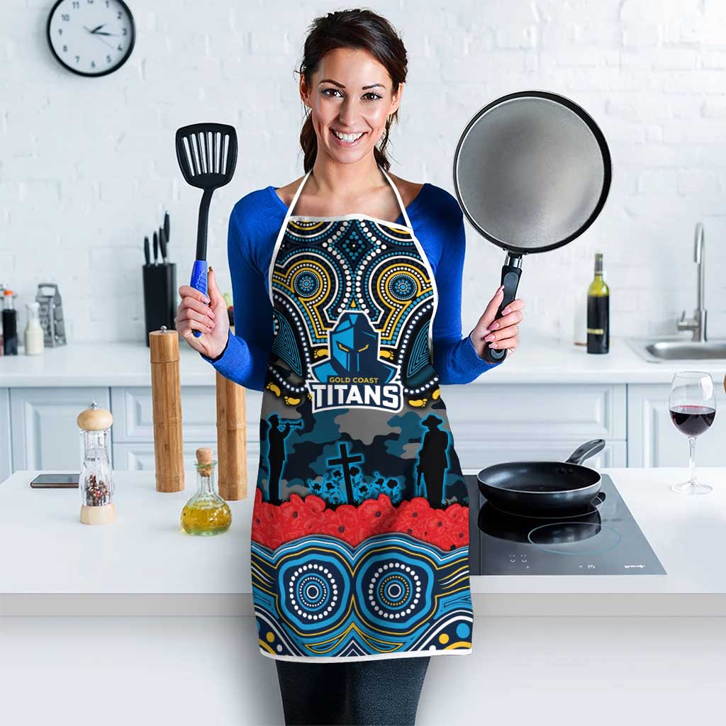 ANZAC Day Gold Coast Titans Apron Military Memorial Aboriginal Indigenous Art