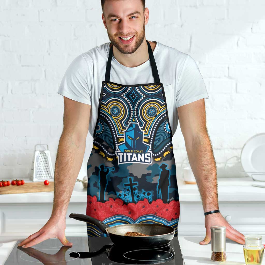 ANZAC Day Gold Coast Titans Apron Military Memorial Aboriginal Indigenous Art