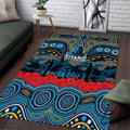 ANZAC Day Gold Coast Titans Area Rug Military Memorial Aboriginal Indigenous Art