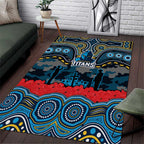 ANZAC Day Gold Coast Titans Area Rug Military Memorial Aboriginal Indigenous Art