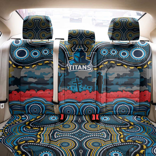 ANZAC Day Gold Coast Titans Back Car Seat Cover Military Memorial Aboriginal Indigenous Art