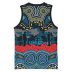 ANZAC Day Gold Coast Titans Basketball Jersey Military Memorial Aboriginal Indigenous Art