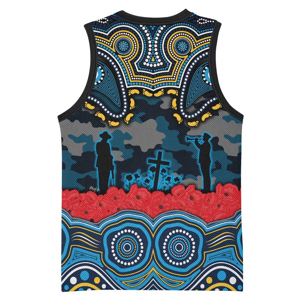 ANZAC Day Gold Coast Titans Basketball Jersey Military Memorial Aboriginal Indigenous Art