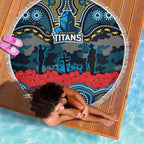 ANZAC Day Gold Coast Titans Beach Blanket Military Memorial Aboriginal Indigenous Art