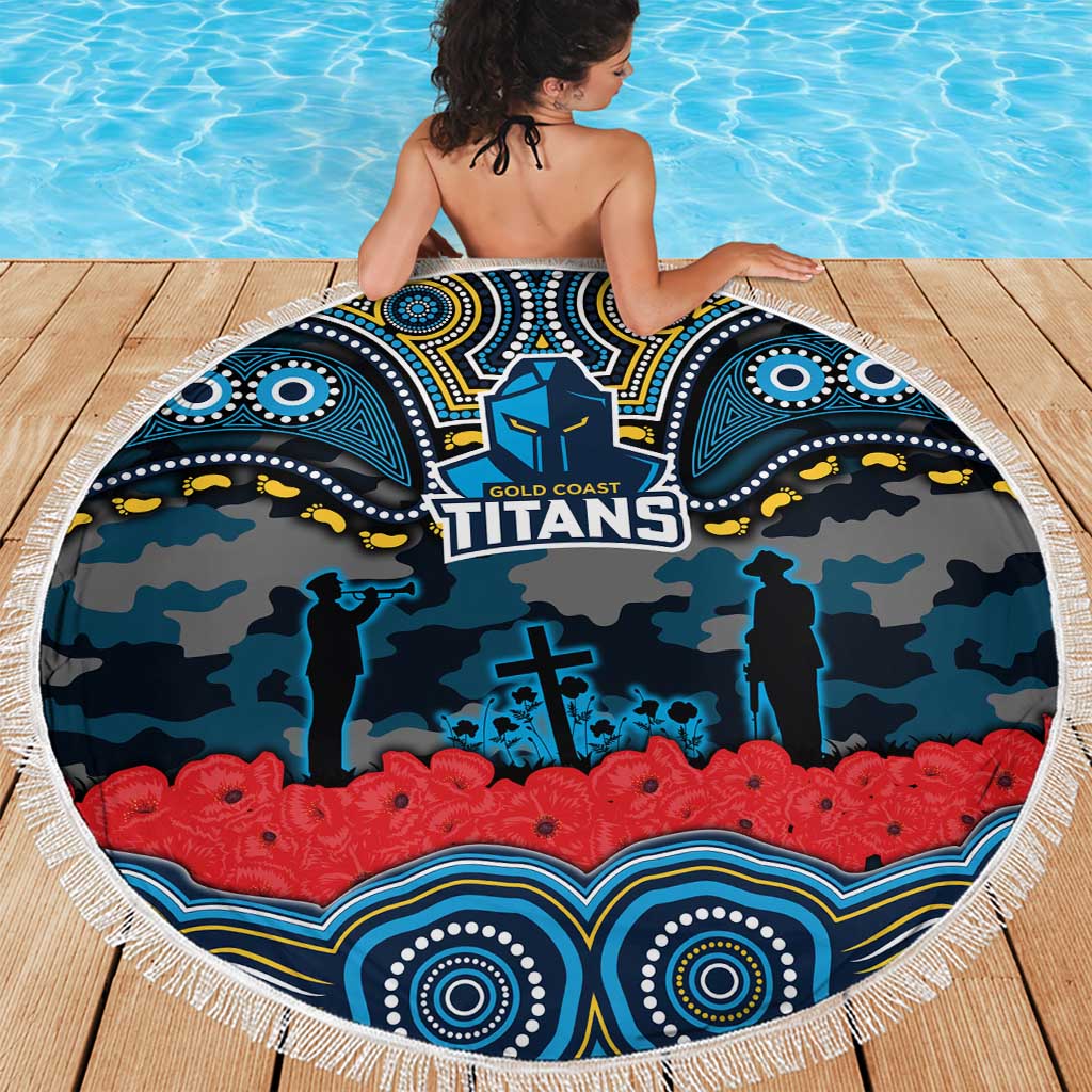 ANZAC Day Gold Coast Titans Beach Blanket Military Memorial Aboriginal Indigenous Art