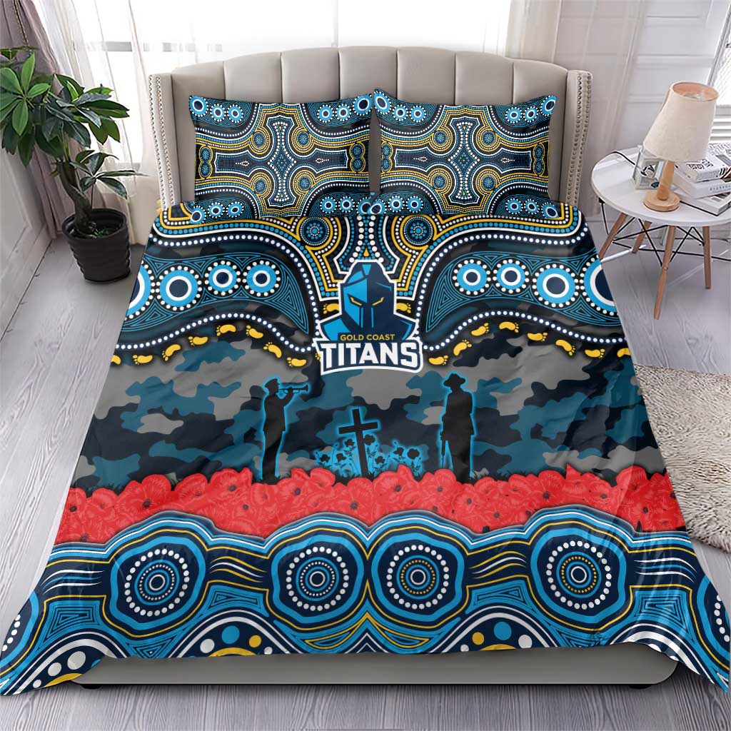 ANZAC Day Gold Coast Titans Bedding Set Military Memorial Aboriginal Indigenous Art