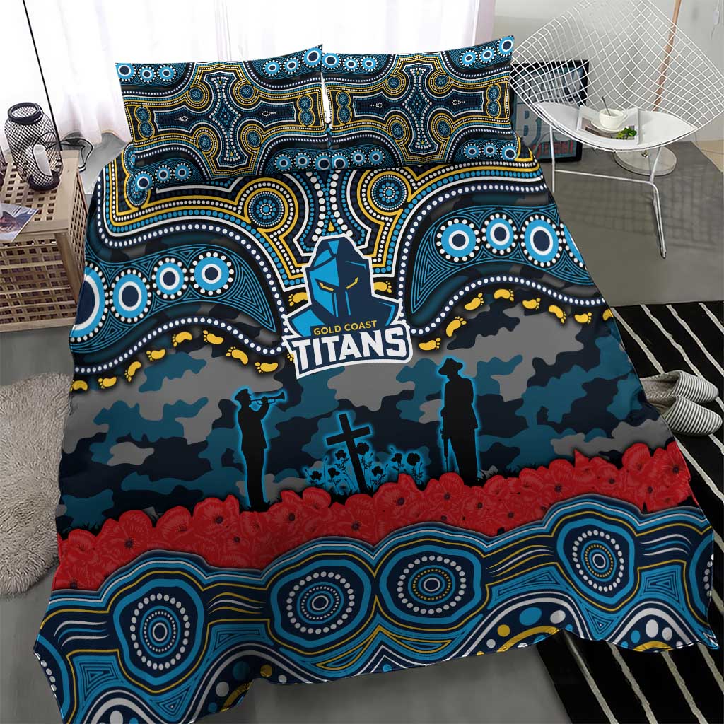 ANZAC Day Gold Coast Titans Bedding Set Military Memorial Aboriginal Indigenous Art
