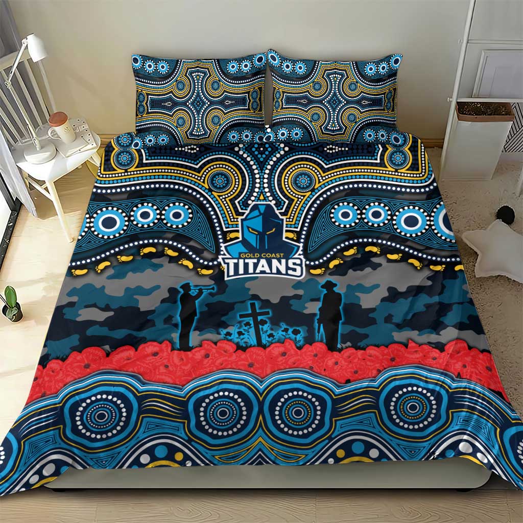 ANZAC Day Gold Coast Titans Bedding Set Military Memorial Aboriginal Indigenous Art