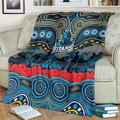ANZAC Day Gold Coast Titans Blanket Military Memorial Aboriginal Indigenous Art