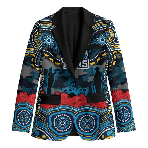 ANZAC Day Gold Coast Titans Blazer Military Memorial Aboriginal Indigenous Art