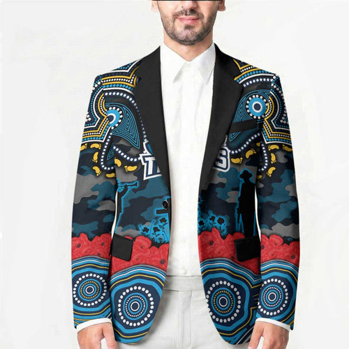 ANZAC Day Gold Coast Titans Blazer Military Memorial Aboriginal Indigenous Art