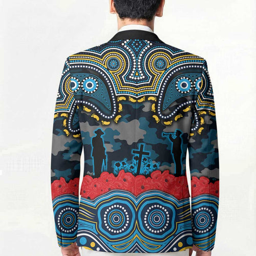 ANZAC Day Gold Coast Titans Blazer Military Memorial Aboriginal Indigenous Art