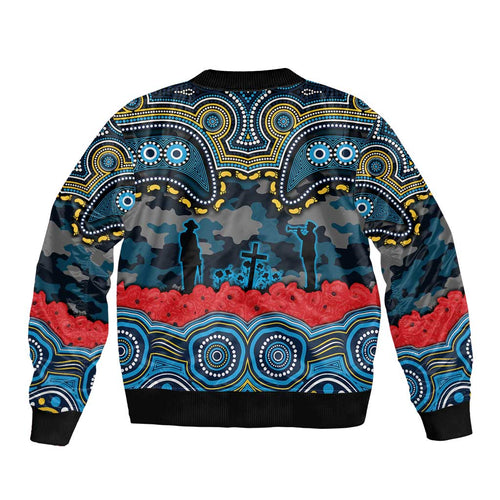 ANZAC Day Gold Coast Titans Bomber Jacket Military Memorial Aboriginal Indigenous Art