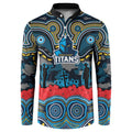 ANZAC Day Gold Coast Titans Button Sweatshirt Military Memorial Aboriginal Indigenous Art