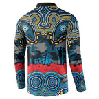 ANZAC Day Gold Coast Titans Button Sweatshirt Military Memorial Aboriginal Indigenous Art