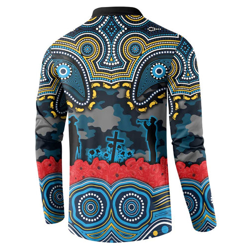 ANZAC Day Gold Coast Titans Button Sweatshirt Military Memorial Aboriginal Indigenous Art