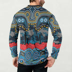 ANZAC Day Gold Coast Titans Button Sweatshirt Military Memorial Aboriginal Indigenous Art