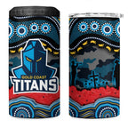 ANZAC Day Gold Coast Titans 4 in 1 Can Cooler Tumbler Military Memorial Aboriginal Indigenous Art