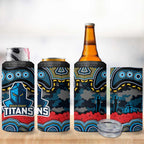 ANZAC Day Gold Coast Titans 4 in 1 Can Cooler Tumbler Military Memorial Aboriginal Indigenous Art