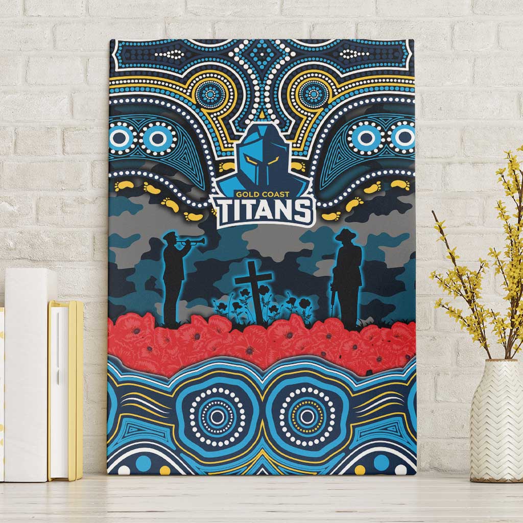 ANZAC Day Gold Coast Titans Canvas Wall Art Military Memorial Aboriginal Indigenous Art