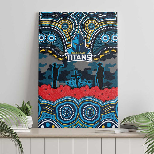 ANZAC Day Gold Coast Titans Canvas Wall Art Military Memorial Aboriginal Indigenous Art
